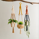 3 pcs Handwoven Plant Hanger-Cotton Rope Hanging Planter with Wooden Rings-1