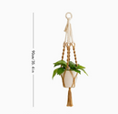 3 pcs Handwoven Plant Hanger-Cotton Rope Hanging Planter with Wooden Rings-8