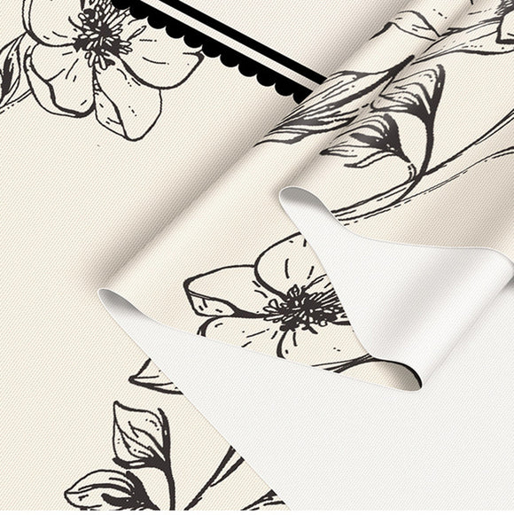 Style A Black And Off White Premium PVC Tablecloth - Oil & Water Resistant Table Cover for Dining Tables (120 x 180 cm)