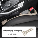 Beige Car Seat Gap Filler - 2 Pieces Car Interior Storage Organizer for Front Seat Seam-1