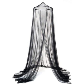 Black Hanging Princess Bed Canopy Mosquito Net - Dome Bedding for Dorm Rooms & Bedrooms (Fits 1.8m-2m Beds) - 0