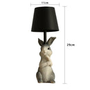 Pink Bunny White Lampshade Adorable Rabbit Resin Table Lamp - 3-Color LED, USB Rechargeable, Touch Dimming-4