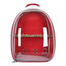 Red Stylish Transparent PVC Pet Carrier Backpack - Large Capacity, Multi-Use for Birds & Cats(Including Wooden Stick)-1