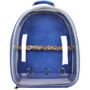 Blue Stylish Transparent PVC Pet Carrier Backpack - Large Capacity, Multi-Use for Birds & Cats(Including Wooden Stick)-1