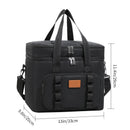 Black 23L Extra Large Insulated Cooler Bag with Double Layers - Perfect for Camping, Picnics, and Outdoor Adventures-1