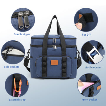 Green 23L Extra Large Insulated Cooler Bag with Double Layers - Perfect for Camping, Picnics, and Outdoor Adventures - 0