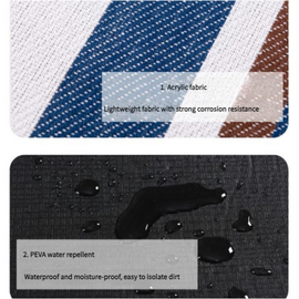 Waterproof Foldable Picnic Blanket with Handle - 2x2m Blue and white checkered - 0