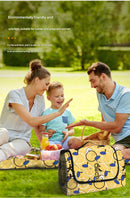 Waterproof Foldable Picnic Blanket with King of the Forest Print - 200x200cm-4