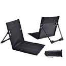 Portable Folding Beach Chair - Reclining Outdoor Seat 68x39.5x40.5cm with Carry Bag in black-1