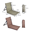 Portable Folding Beach Chair - Reclining Outdoor Seat 68x39.5x40.5cm with Carry Bag in white-2