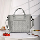 Grey Chic Insulated Lunch Tote Bag - 11L Large Capacity Cooler for Work, Picnic & Travel - Durable Oxford Fabric-1