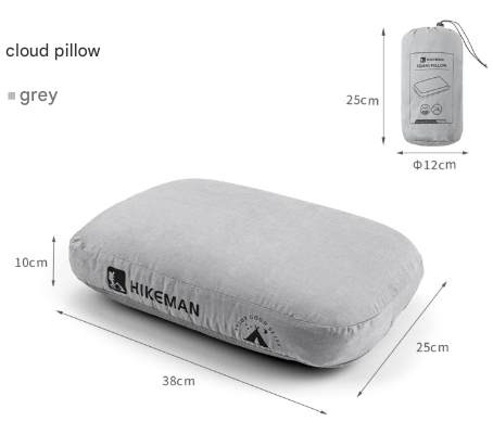 Grey Reversible Memory Foam Travel Pillow - All-Season Comfort Neck Support for Deep Sleep & Portability