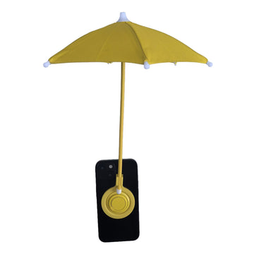 Yellow Magnetic Phone Umbrella Sun Shade - Clear Outdoor Screen Visor, Anti-Glare Mini Parasol for iPhone