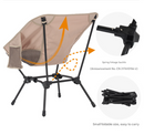 Khaki Lightweight Portable Camping Chair - Adjustable Height Folding Moon Chair with Breathable Mesh & Carry Bag for Outdoor, Beach, Fishing-3