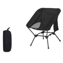 Black Lightweight Portable Camping Chair - Adjustable Height Folding Moon Chair with Breathable Mesh & Carry Bag for Outdoor, Beach, Fishing-1