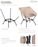 Black Lightweight Portable Camping Chair - Adjustable Height Folding Moon Chair with Breathable Mesh & Carry Bag for Outdoor, Beach, Fishing-5