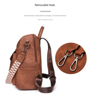 Brown Chic Women's PU Leather Convertible Backpack - Anti-Theft Design, Multi-Pocket Shoulder Bag with Tassel-5