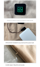 Khaki USB Electric Heated Scarf - 3-Level Heat Setting Winter Neck Warmer-5