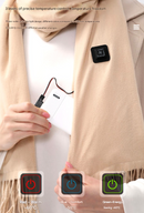 Grey USB Electric Heated Scarf - 3-Level Heat Setting Winter Neck Warmer-3