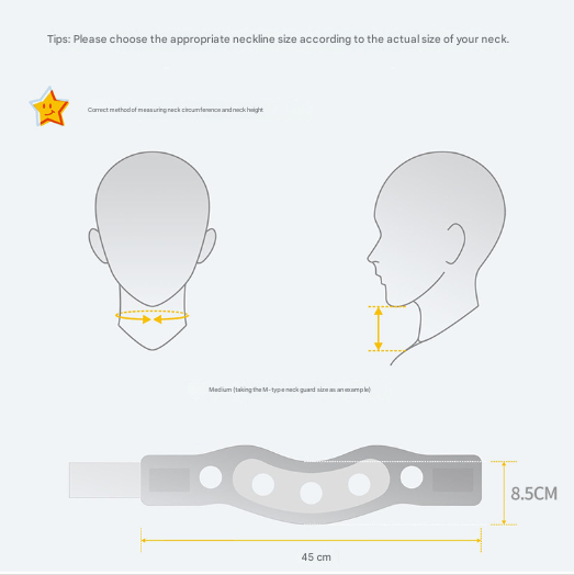Size S Grey Ergonomic Neck Support Brace - Soft Cervical Collar for Posture Correction and Pain Relief