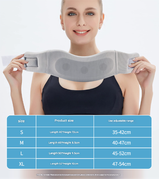 Size L Grey Ergonomic Neck Support Brace - Soft Cervical Collar for Posture Correction and Pain Relief