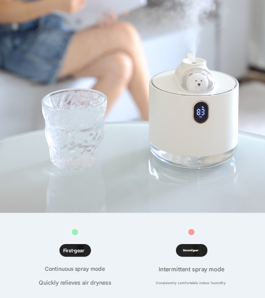 Green Adorable Space Capsule Humidifier - Portable USB Cool Mist Maker with LED Display & Ambient Night Light