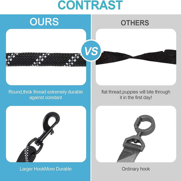 Green 3-in-1 Tangle-Free Dog Leash for 1-3 Dogs - Heavy Duty Bungee Coupler with Reflective Stitching & Padded Handle