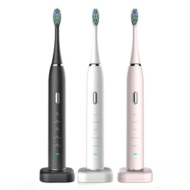 White Sonic Rechargeable Electric Toothbrush with 8 Heads & Travel Case - 5 Brushing Modes & Smart Timer(USB) - 0