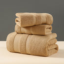 Brown Premium 3-Piece 100% Cotton Towel Set - Ultra Soft, Absorbent & Quick-Dry for Bathroom-1