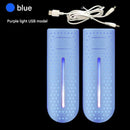 Blue Portable USB Shoe Dryer & Deodorizer - Constant Temperature Electric Boot Warmer with UV Sanitizer-1