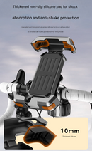 Black Heavy Duty Bike Phone Mount - Anti-Shake Motorcycle Holder with Secure Lock, 360 Rotation Cradle for All-Terrain Cycling-9