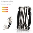 Black and Silver 16 in 1 Bicycle Repair Multi Tool - Compact Folding Bike Tool Kit with Chain Breaker for MTB Road Cycling-1