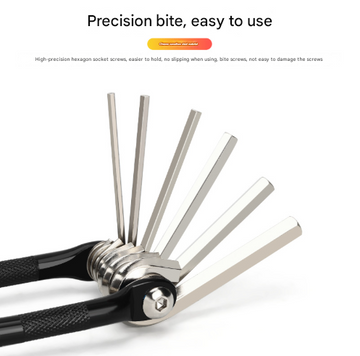 Black and Silver 16 in 1 Bicycle Repair Multi Tool - Compact Folding Bike Tool Kit with Chain Breaker for MTB Road Cycling - 0