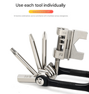 Black and Silver 16 in 1 Bicycle Repair Multi Tool - Compact Folding Bike Tool Kit with Chain Breaker for MTB Road Cycling-3