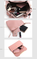 Brown Chic 3-Piece Women's Handbag Set - PU Leather Tote, Crossbody Bag & Clutch Purse-3