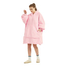 Pink Oversized Wearable Blanket Hoodie - Ultra Soft & Cozy Snuggle Pullover for Adults-1