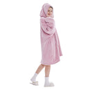 Dark Pink Oversized Wearable Blanket Hoodie - Ultra Soft & Cozy Snuggle Pullover for Adults-1