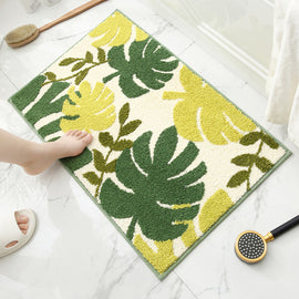 Tropical Rain Forest Jacquard Bathroom Mat - Super Absorbent Non-Slip Rug (40x60cm), Toilet Floor Mat for Bathroom/Bedroom/Entryway