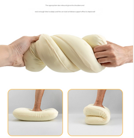 Purple Ergonomic Memory Foam Travel Pillow for Neck Support - Portable & Compact for Camping, Flights, and Napping - 0