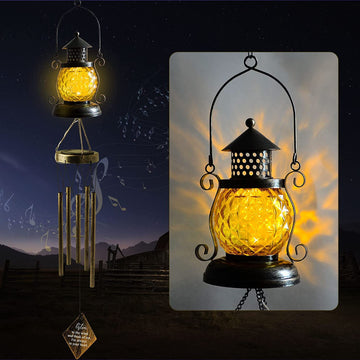 Vintage Solar Pineapple Wind Chime Light - Hanging Garden Decor