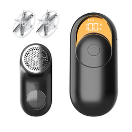Black Digital Display Electric Lint Remover - 3-Speed USB Rechargeable Fabric Shaverc