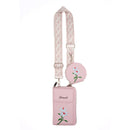 Pink Chic Floral Embroidered 2-in-1 Crossbody Phone Bag with Coin Purse-1