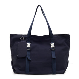 Navy Blue Modern Utility Tote Bag for Women - Large Capacity Shoulder Bag with Detachable Pouch for Work, School & Travel