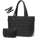 Black New Large Capacity Tote Bag - Fashionable Quilted Women's Shoulder Bag and Laptop Bag-1