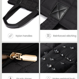 Black New Large Capacity Tote Bag - Fashionable Quilted Women's Shoulder Bag and Laptop Bag - 0