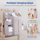 Grey Foldable Baby Crib Storage Hanging Bag - Large Capacity Organizer for Cribs and Changing Tables-3