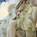 Green Luxury Mink Velvet Ink Print Blanket - High-Quality Warmth for Your Home(150*200cm)-1