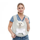 Grey Hands-Free Quilted Pet Carrier Sling - Soft & Comfortable Front Pack for Small Dogs and Cats-1