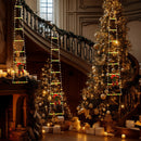 Festive Climbing Santa LED Ladder Light - USB Powered Outdoor Christmas Hanging Decoration with Remote(3m)-4