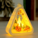 White Elk Charming Christmas Scene Mini Lanterns (Set of 3) - Battery Operated LED Lights for a Cozy Holiday Glow-1